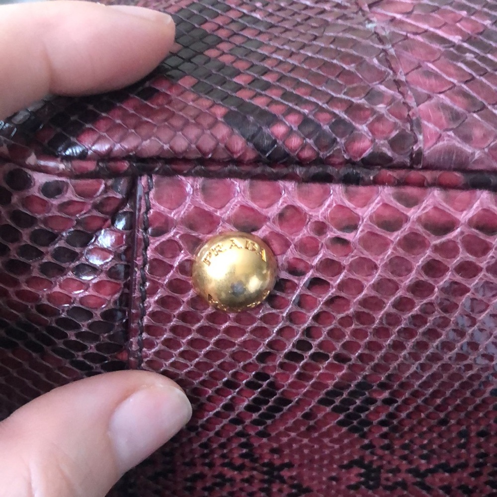 PRADA Purple Snakeskin Bauletto BL0756 Satchel Purse Bag - Picture 9 of 16